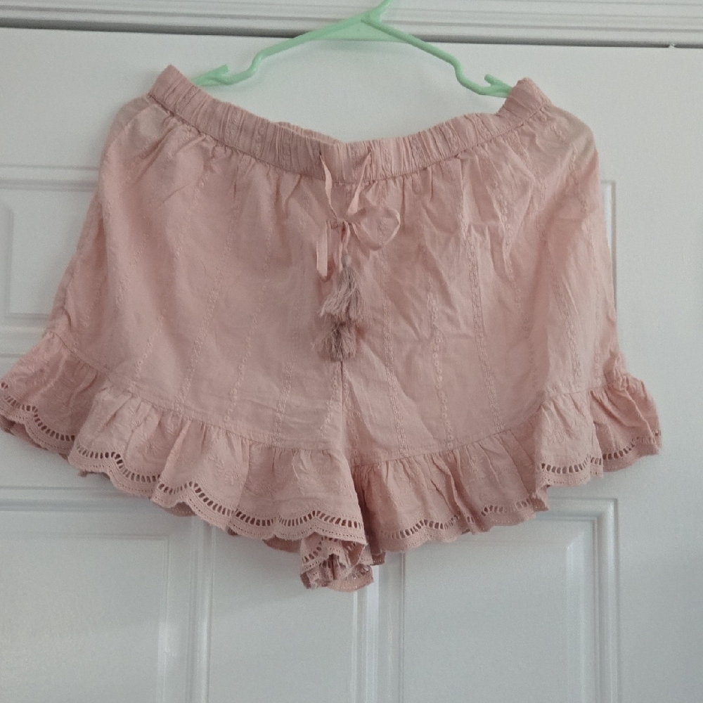 Sold) Shabby Chic Blush Ruffle Top And Bottom Set M - Picture 5 of 7
